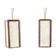 Paire de lampes en os et rotin