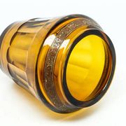 Art Deco vase, honey glass, Bohemia, Czechoslovakia, 1930s