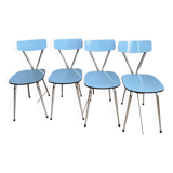 Set of 4 blue Formica chairs