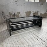 Italian 80s coffee table in marble and glass