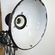Industrial Black Enamel Scissor Wall Lamp, 1950s