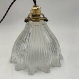 Holophane glass pendant light