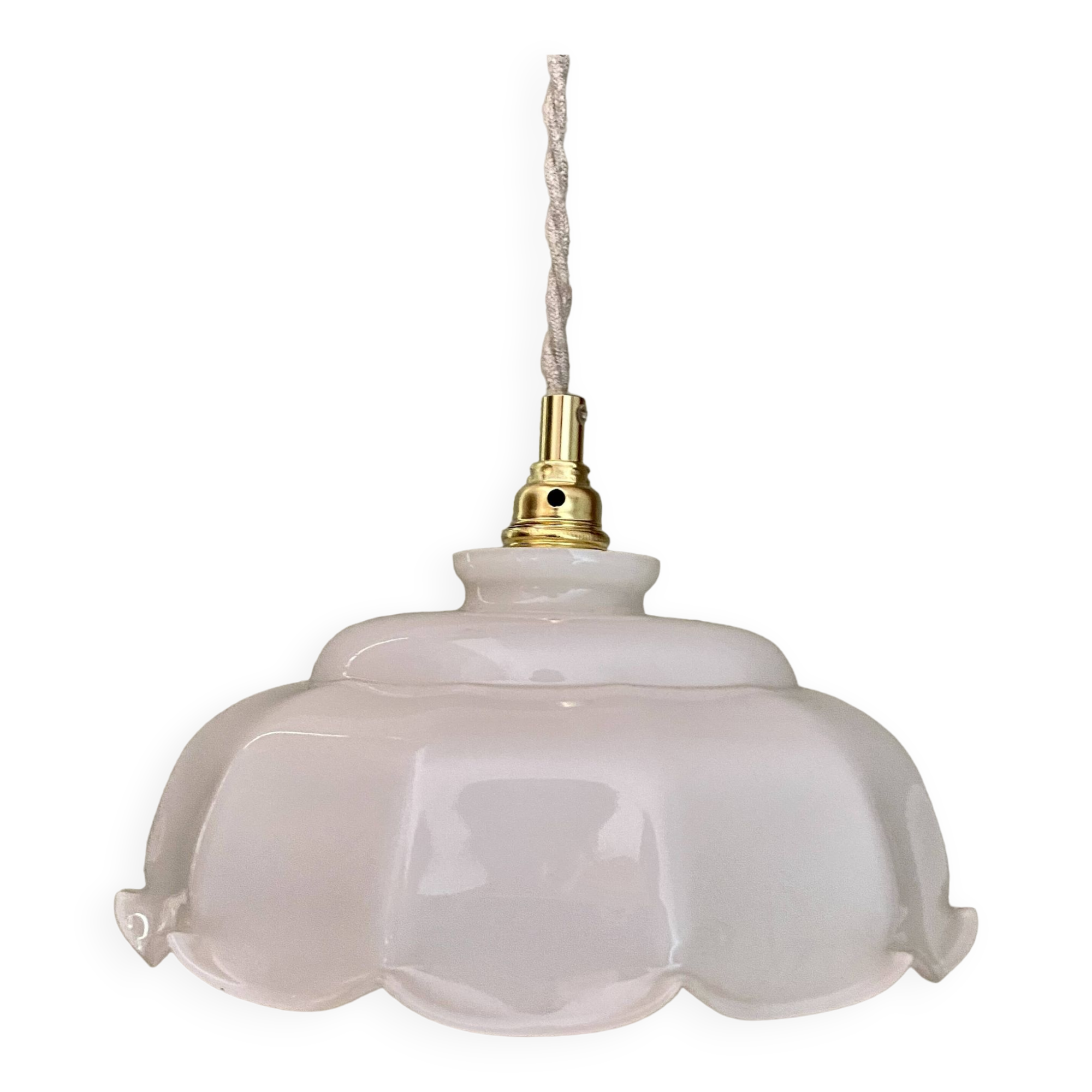 Vintage lamp lamp in white opaline