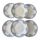 Set of 6 vintage flat plates Moulin des Loups & Hamage model Pan