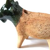 Pique flowers " goat " Mexican ceramic, 70s