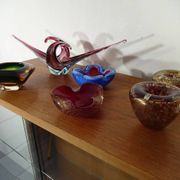 Maltese Glass Ashtrays from Mdina, 1960s, Set of 2