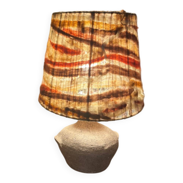 Lampe abat-jour laine vintage