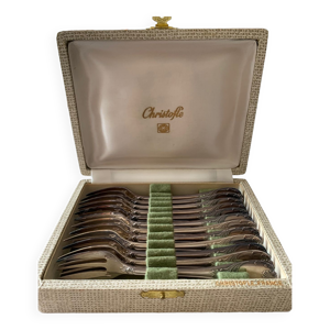12 fourchettes à gâteaux en métal