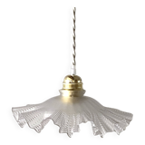 Ruffled glass pendant light