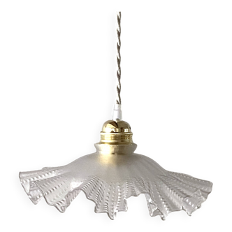 Ruffled glass pendant light