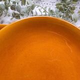 6 Vintage Longchamp amber earthenware plates, France 1970