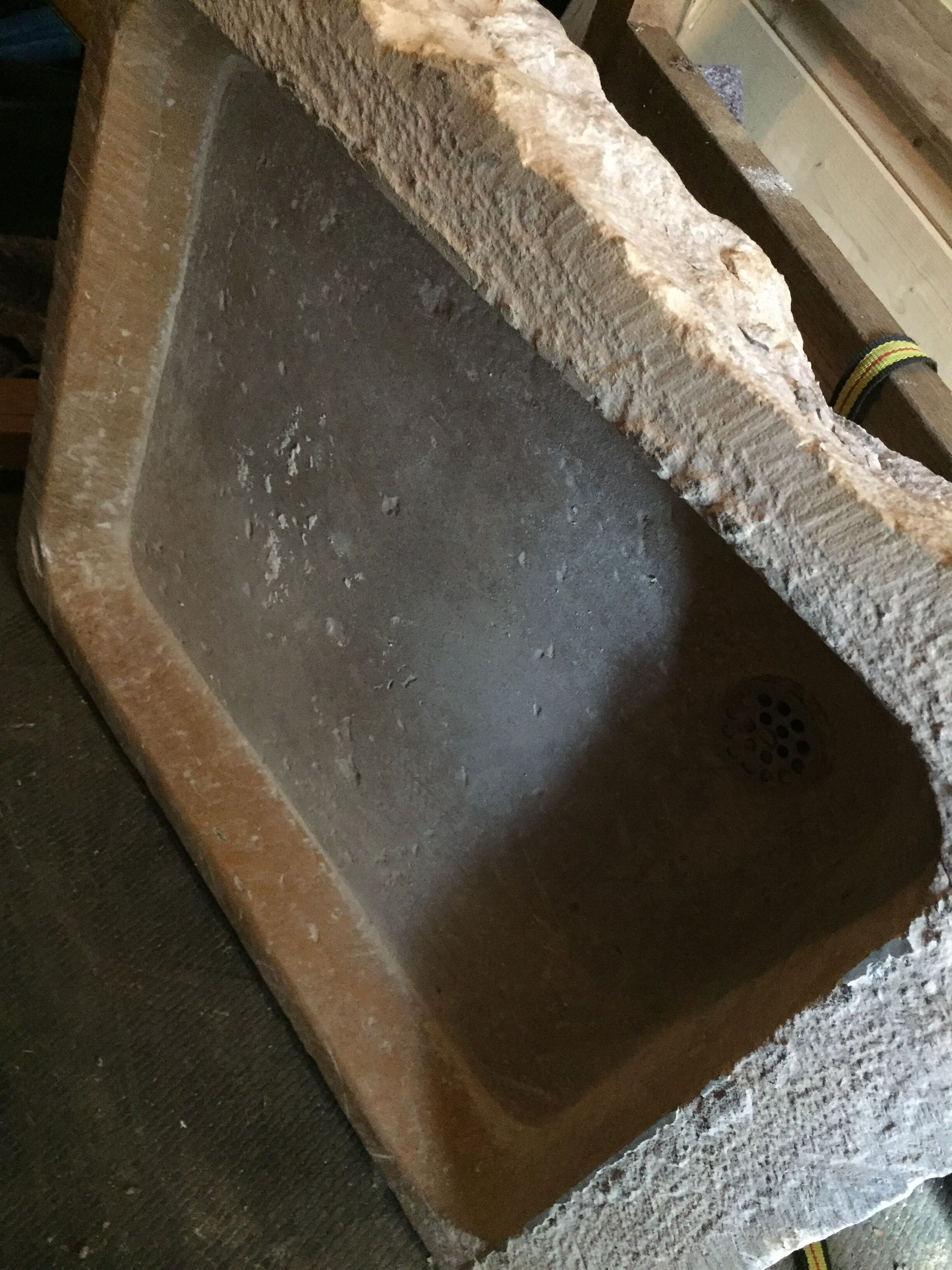 Dressed stone sink