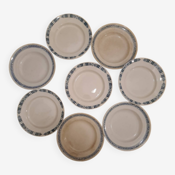 Assiettes plates Terre de fer Longchamp et dépôt E Bourgeois