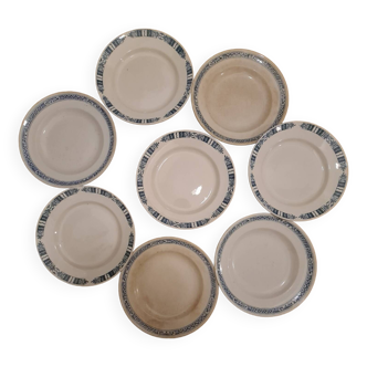 Assiettes plates Terre de fer Longchamp et dépôt E Bourgeois