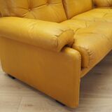 Yellow leather sofa, Italian design, 1960s, manufacturer: B&B Italia, design