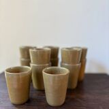 12 gobelets en grès émaillé Digoin vintage