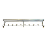 Large Aluminium Wall Coat Rack with Ten Hooks and Luggage Rack