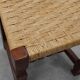 Set of 8 Brutalist Mid-Century Chairs in Wood and Wicker, Belgium ca. 1970