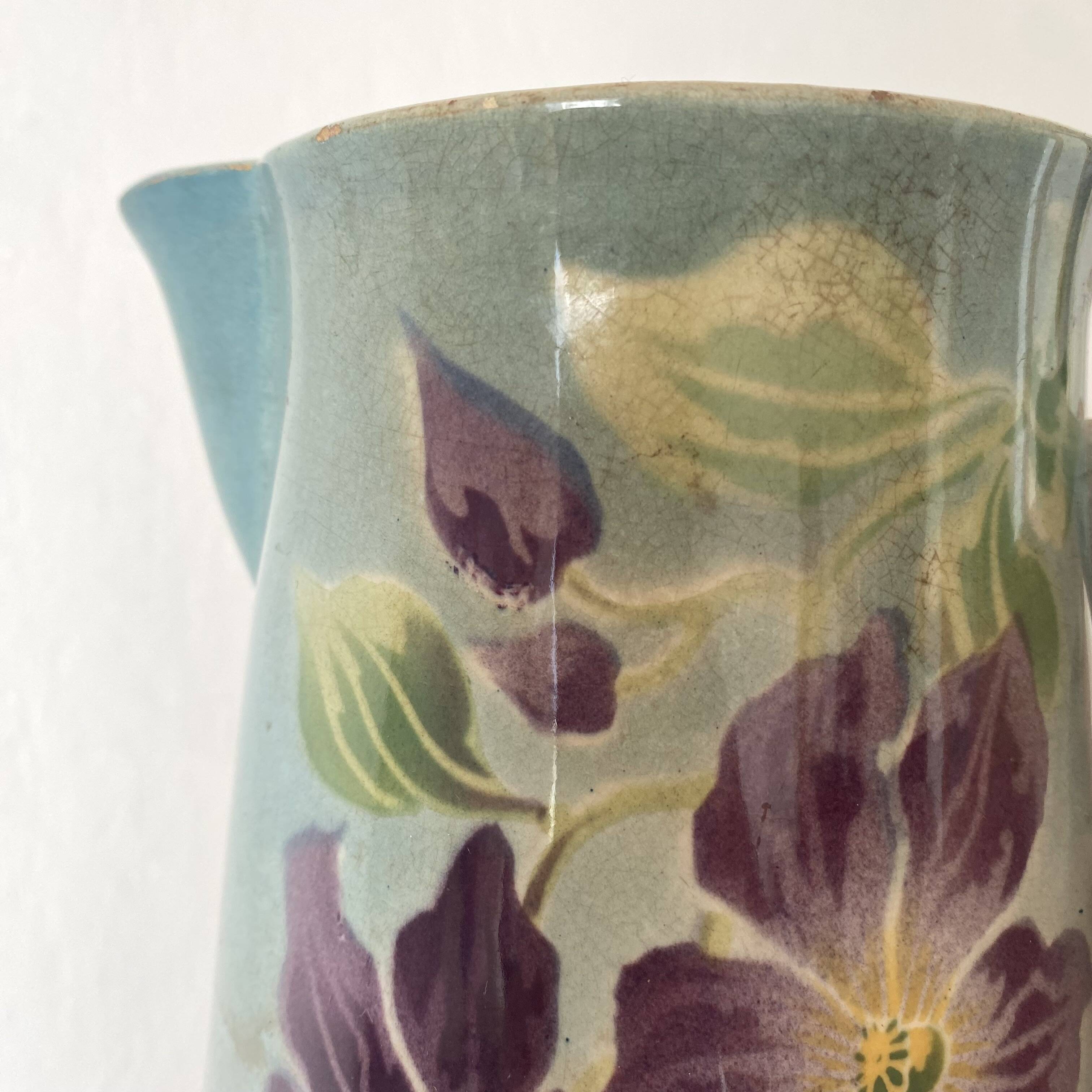 Antique Hamage earthenware pitcher, early 20th century