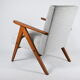 Vintage original armchair 1960s, totally restored, light grey fabric