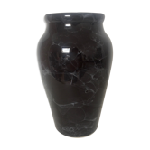 Marbled black faience vase