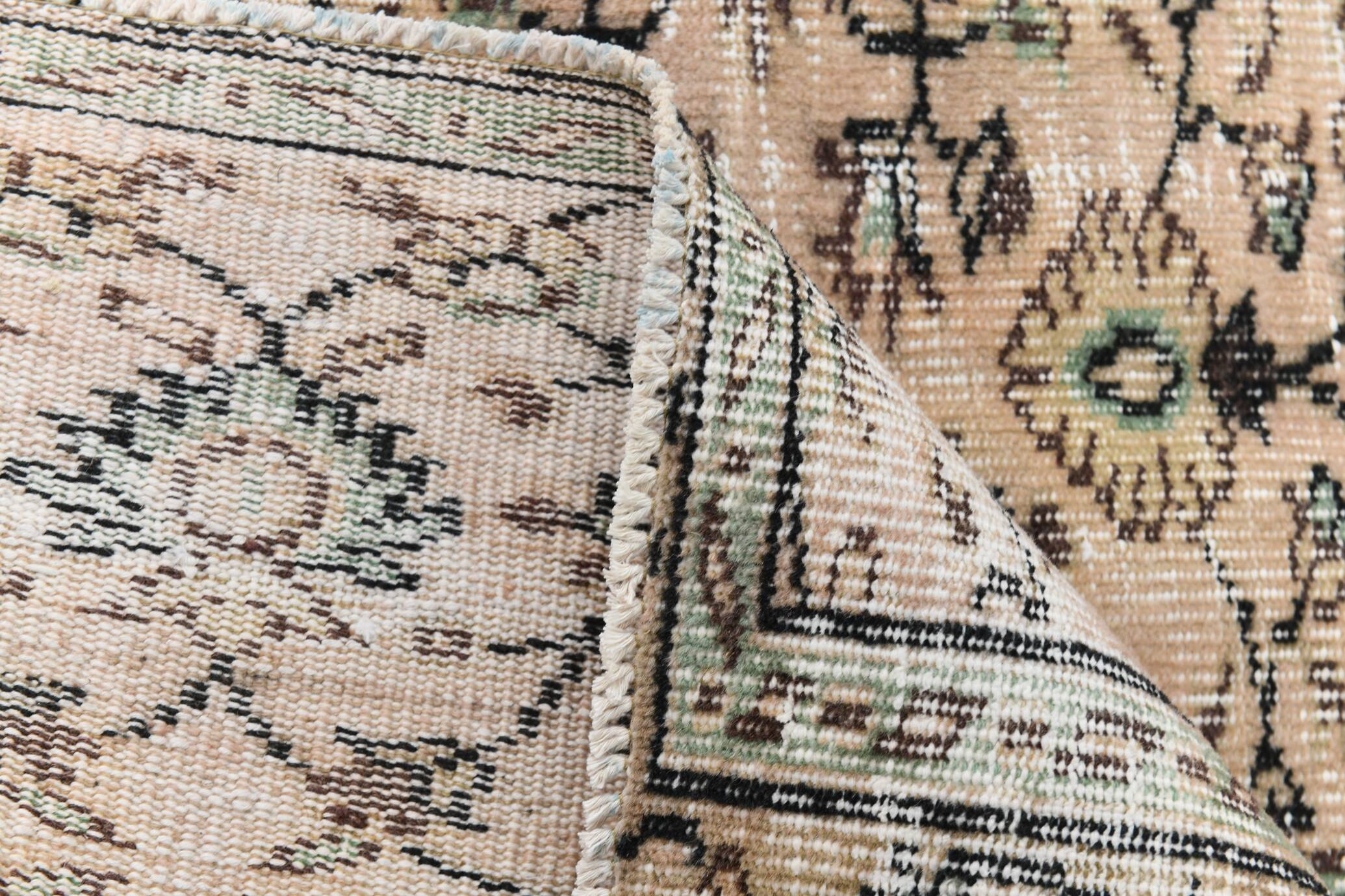 Light Blush Pink All-over Floral Vintage Rug, 188x276Cm