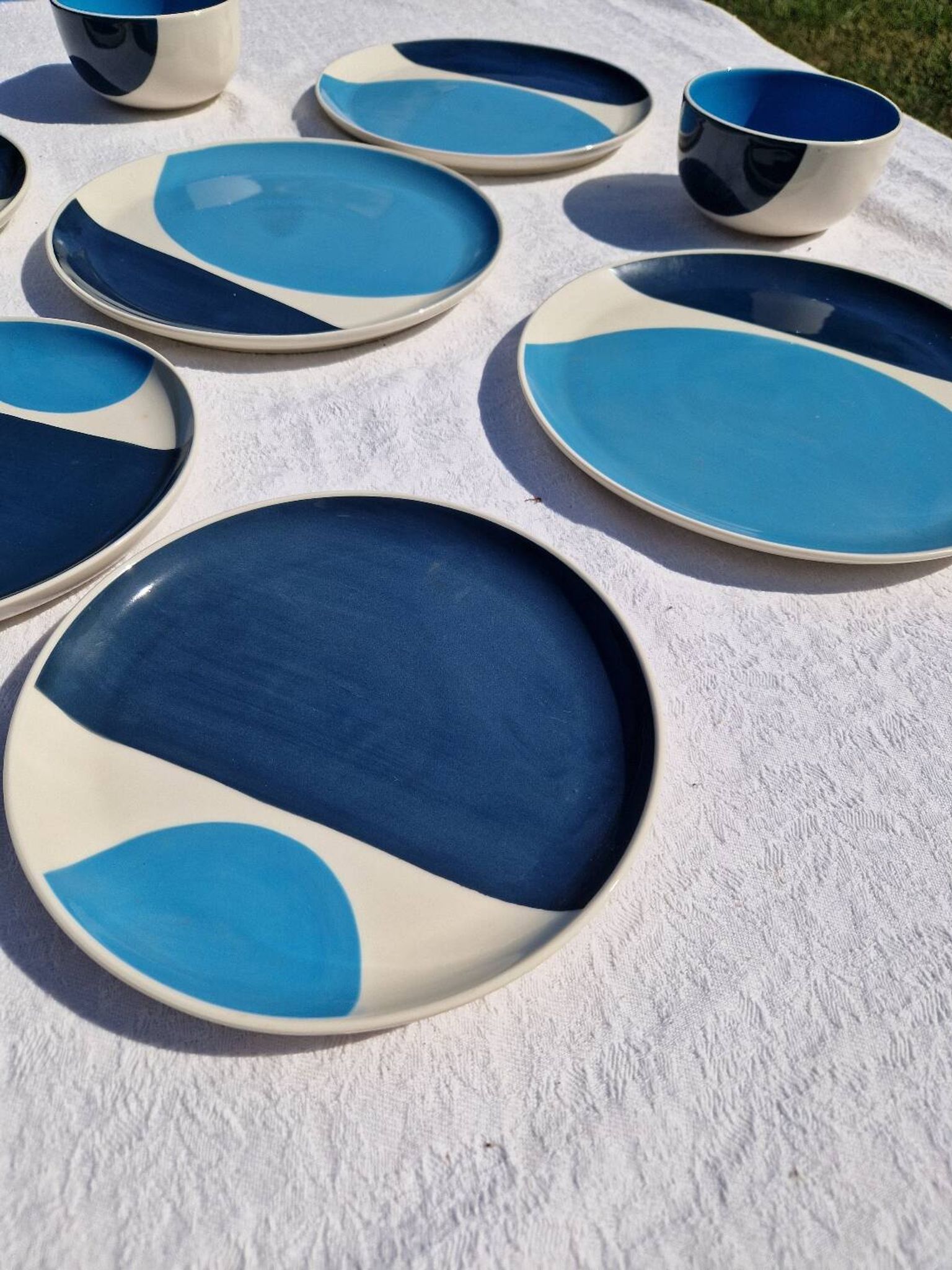 Set of 8 Plates and 2 Bowls Julie Goodwin Habitat Longitude Blue Stoneware Style