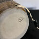 Vintage stoneware lamp and wool lampshade