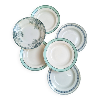 Assiettes creuses vertes St Amand, Céranord