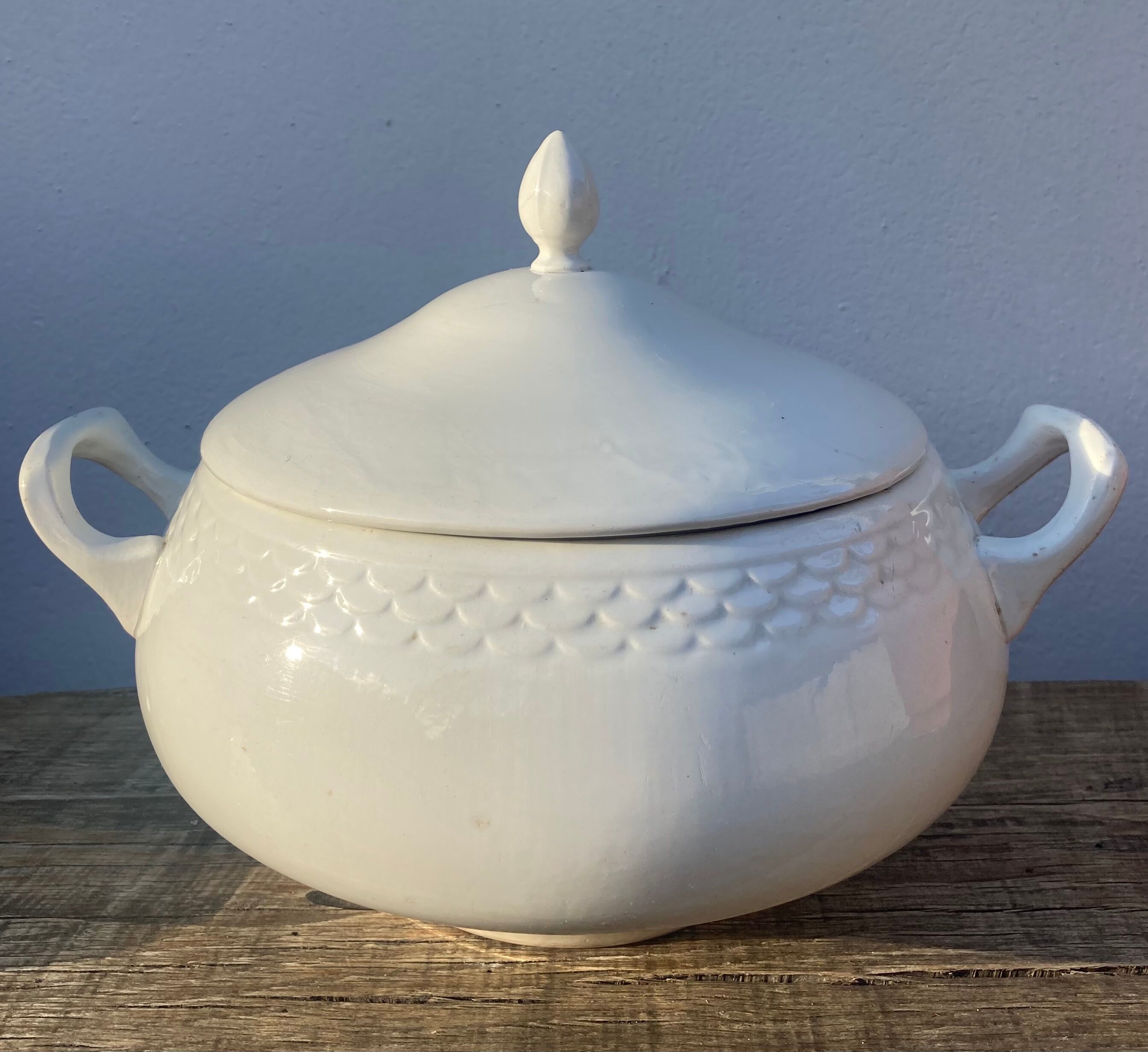 Earthenware tureen nineteenth old white