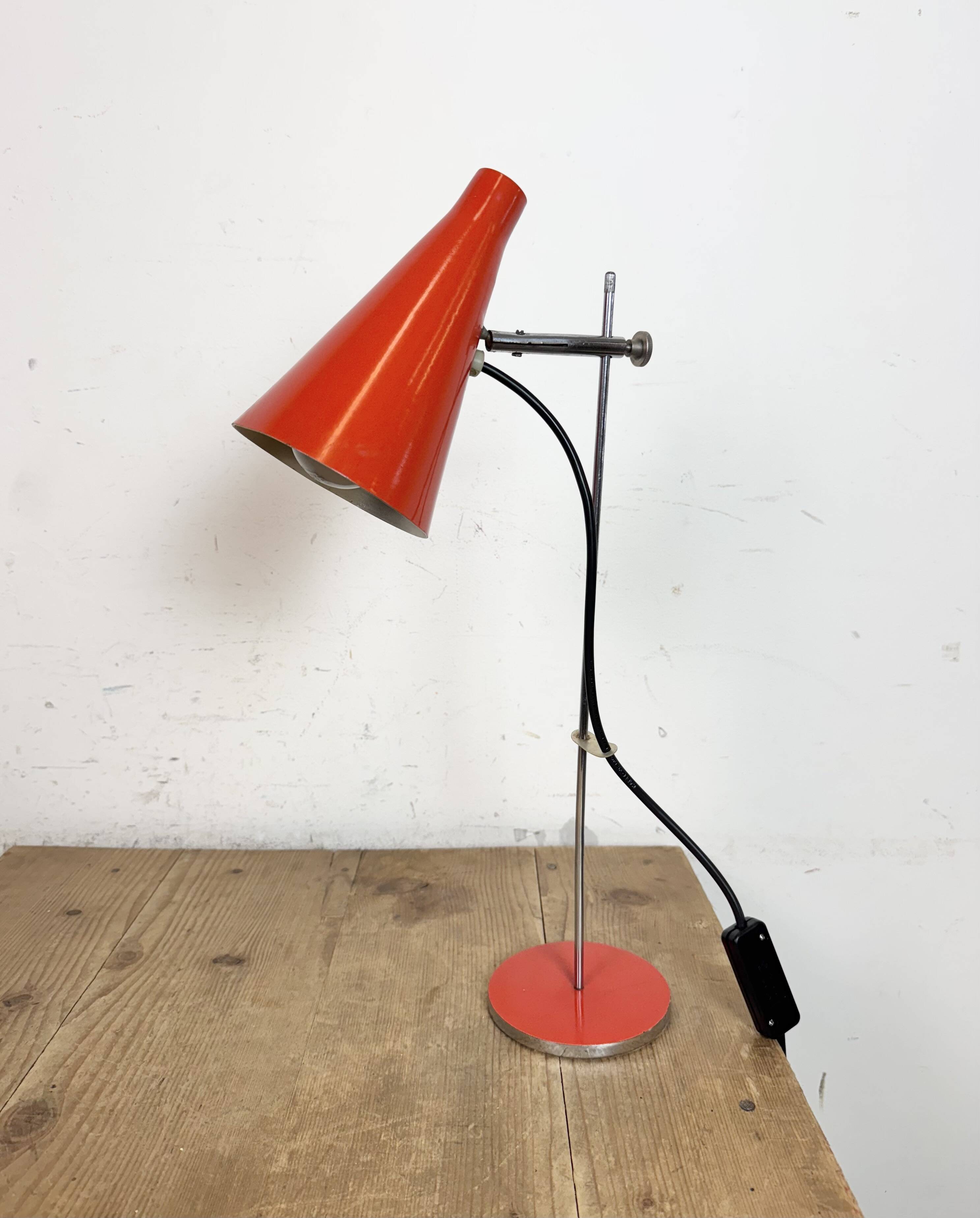 Vintage Red Table Lamp , 1970s
