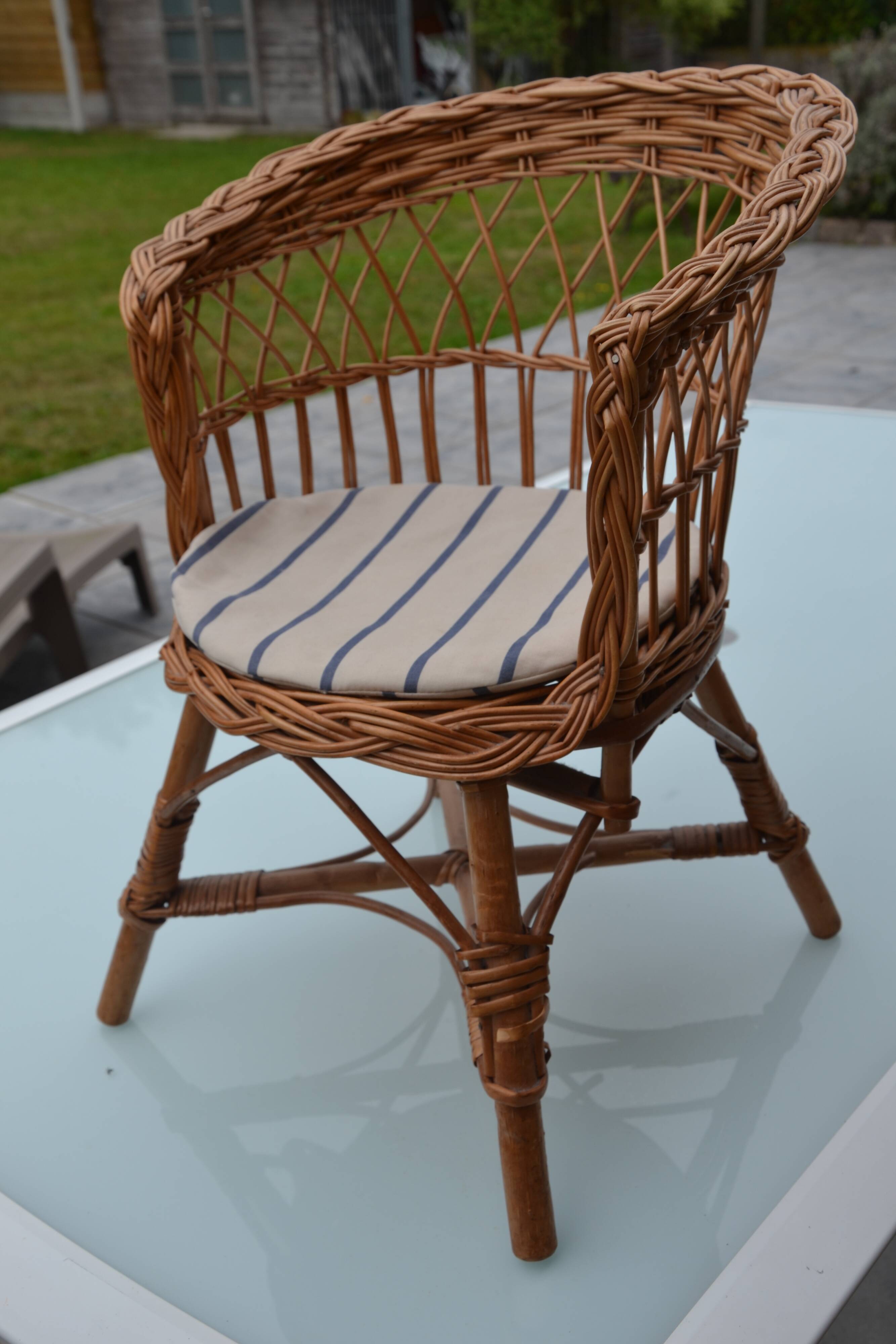 Rattan children's chair from the 60s and 70s