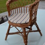 Rattan children's chair from the 60s and 70s