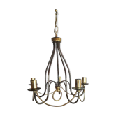 Black chrome chandelier and vintage gold veneer