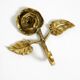 Set of five beautiful, solid mid-century brass rose wall coat hooks