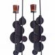 Large Mid-Century Italian Wrought Iron Candelabra, Psychedelic Design, 1970s