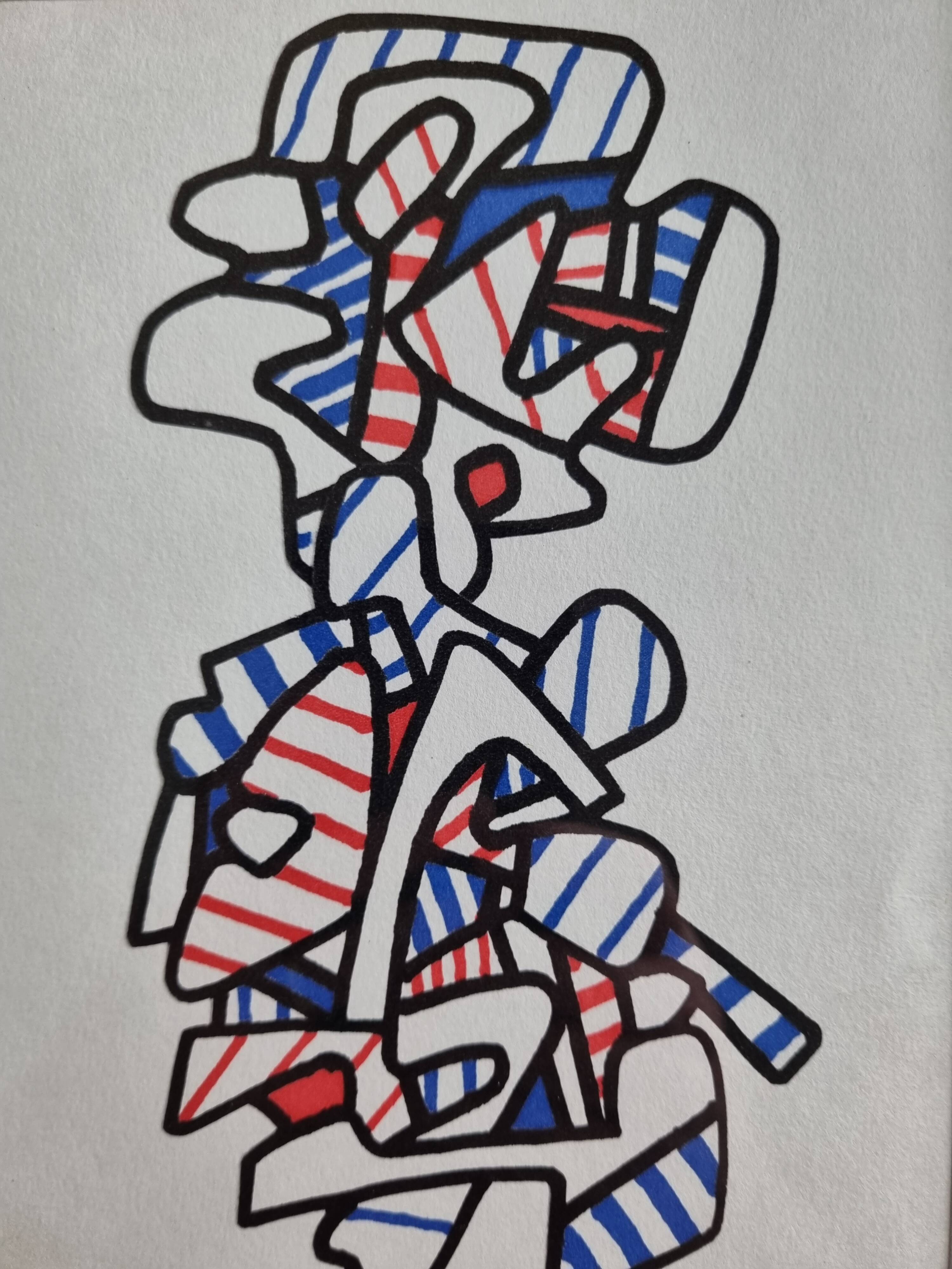 Screenprint after Jean Dubuffet, 1970s, gilded frame under glass, 21 x 31 cm