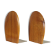 Vintage wooden and brass bookends from the 1950s, Scandinavian style.