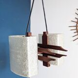 Scandinavian teak pendant light from the 60s