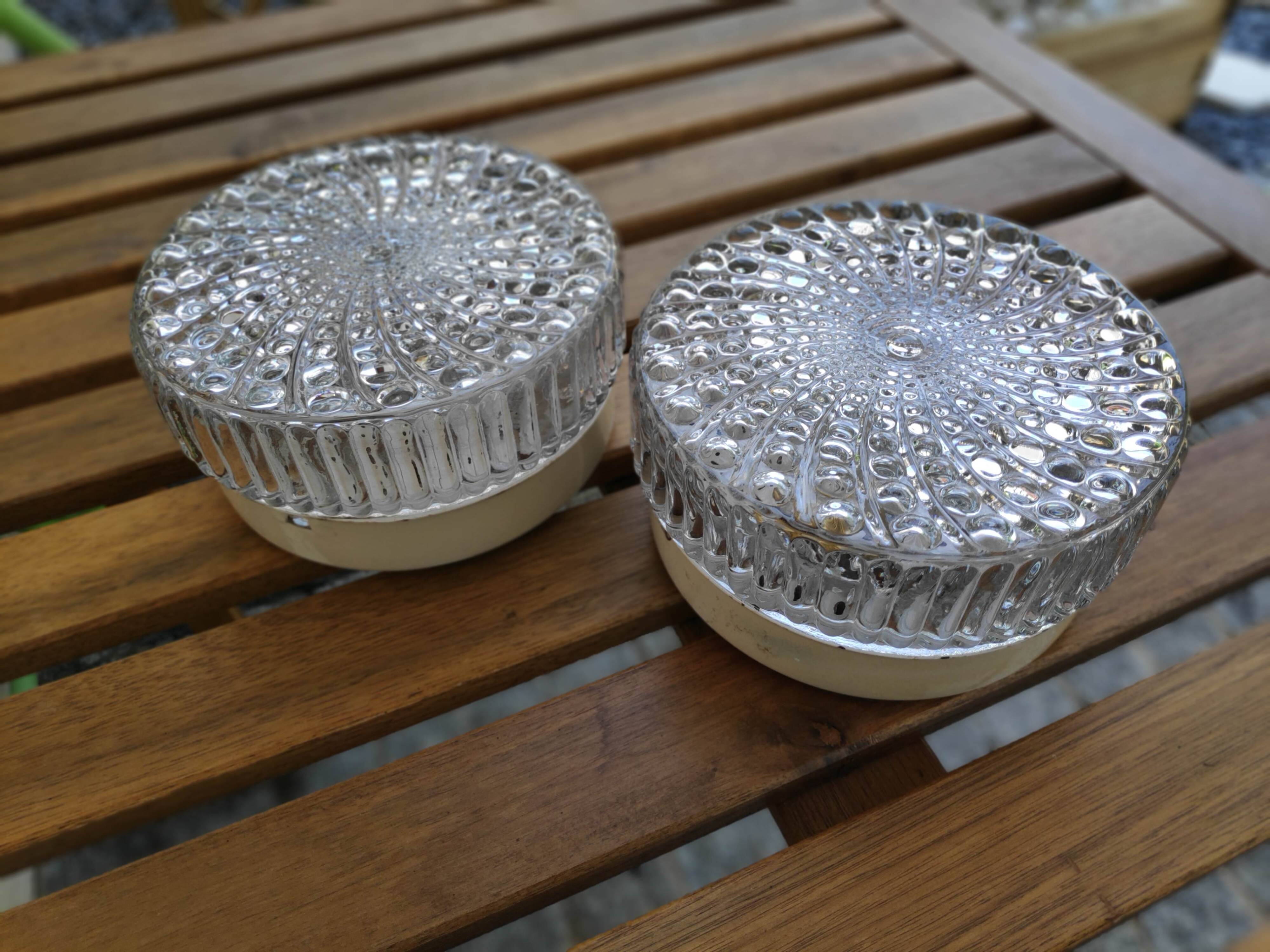 Set of 2 ceiling lights with a small bubble effect (L-0231)