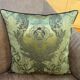 Neoclassical Medusa Medallion Cushion, Black Piped Jacquard Pillow Cover