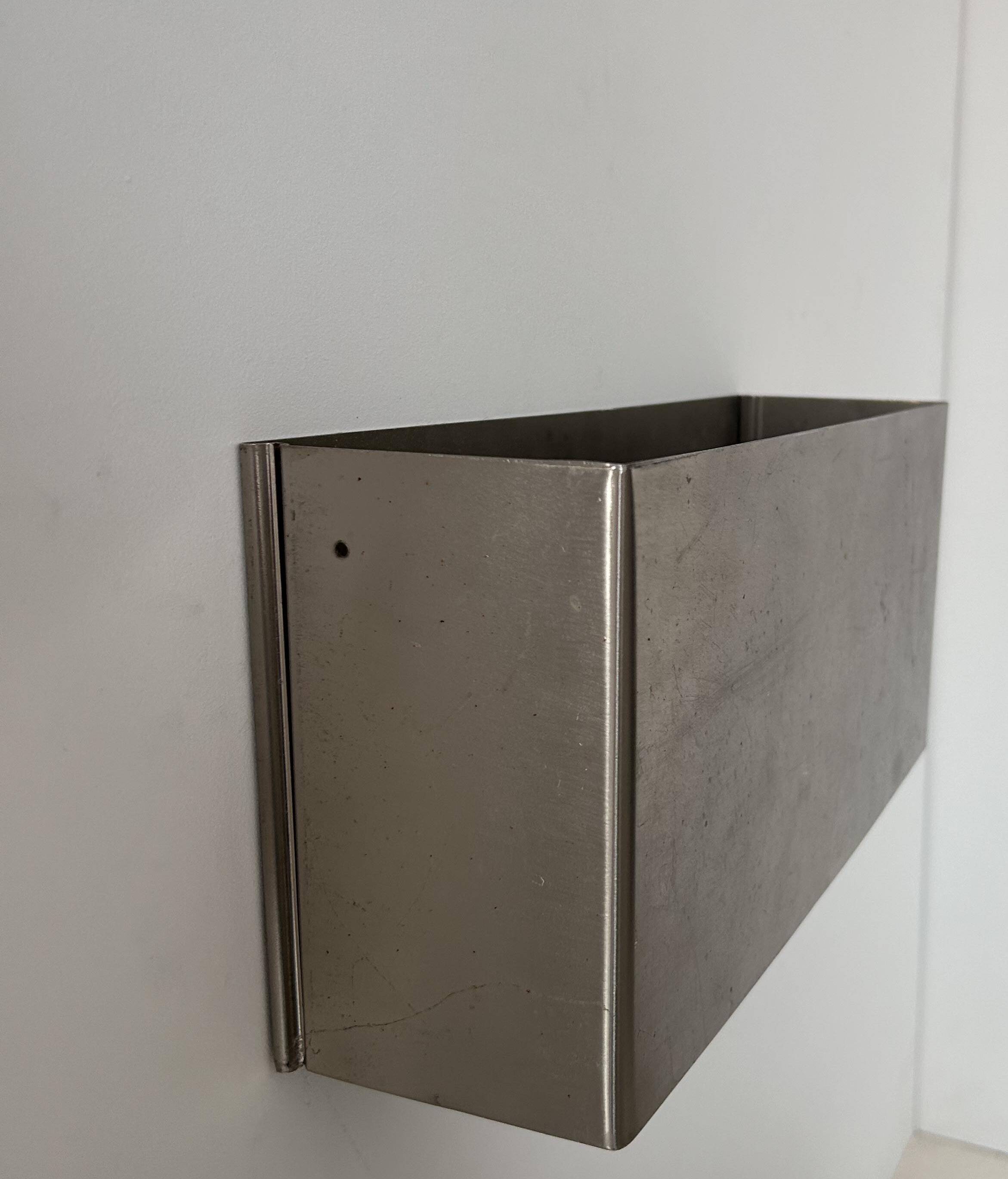 Vintage modernist wall lamp, folded metal, France 1970