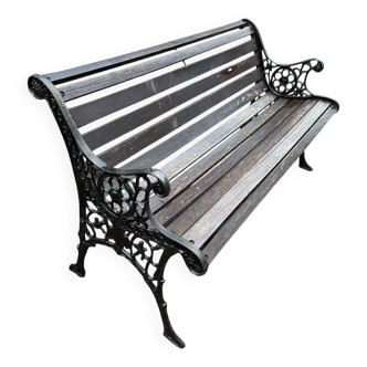 Banc en fonte et bois années 60’s Noir