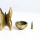 Brutalist candleholder bronze
