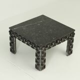 Brutalist coffee table with marble top, Spain, 1960s