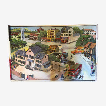 Affiche 60x90cm "Le village", Hachette