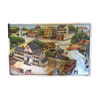 Affiche 60x90cm "Le village", Hachette