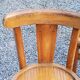 Set of 4 bistro chairs in beech and blond oak from the 50s