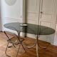 Table verre fumé /chrome vintage 70'