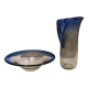 Vase and Bowl made of several layers of glass with inlaid air ‘bubbles’ from Swedish Visby glass 92